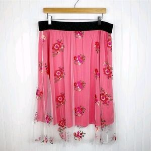 Lula Roe Embroidered midi skirt